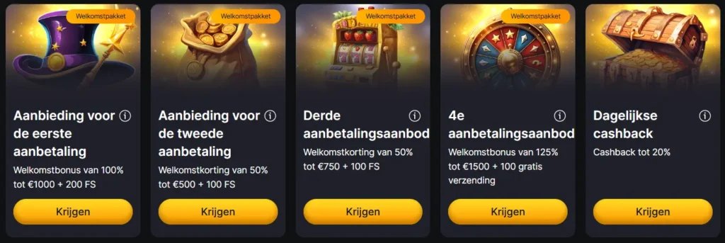 Welkomstbonus bij Winhero