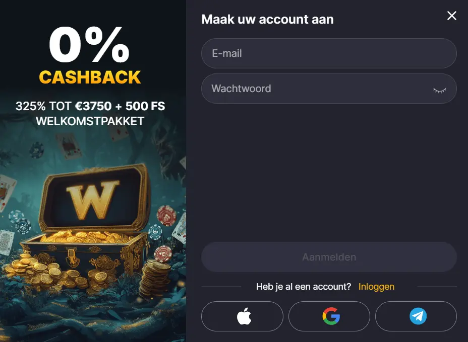 Winhero aanmelden