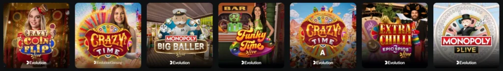 Gameshowtitels bij Winhero Casino Live