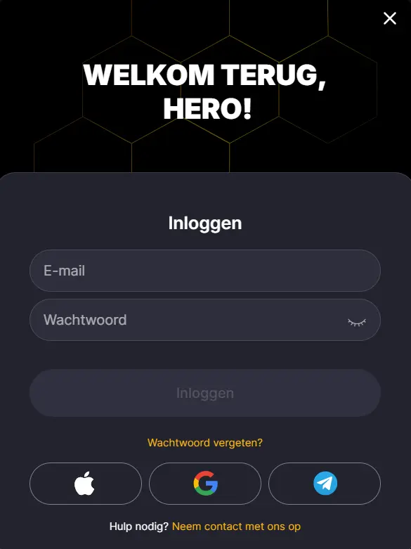 Winhero Casino login