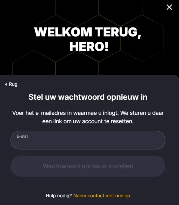 Vernieuwing van het wachtwoord